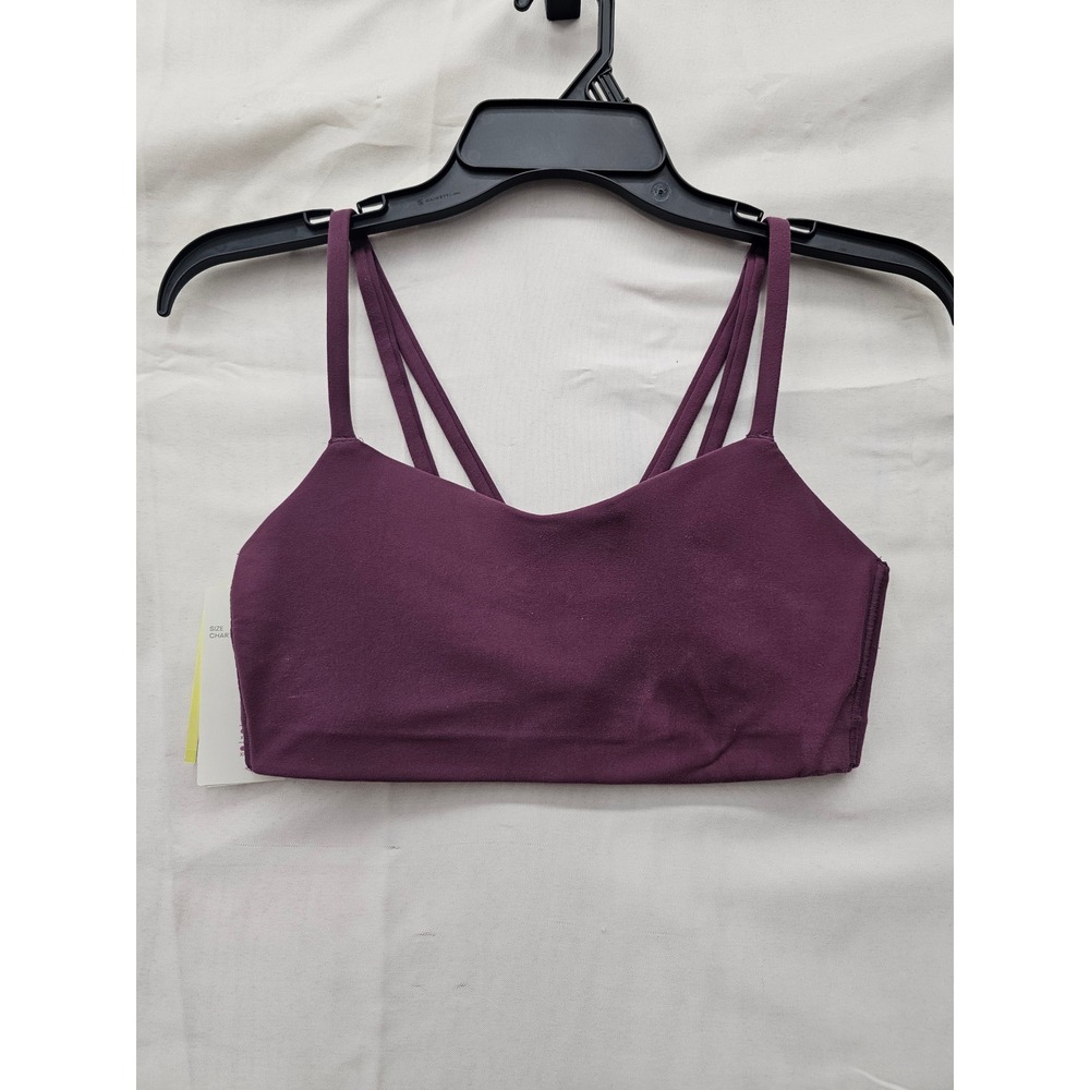 All in Motion Womens Strappy Sports Bra Purple Nylon Blend Athletic Size Small